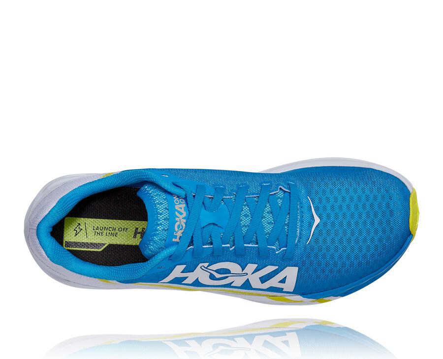 Tenis Hoka One One Feminino Branco/Azuis - Rocket X - 137-UDFAZE